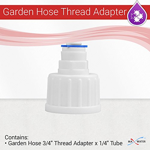Garden Hose 3/4" Thread Adapter x 1/4" Tube, Reverse Osmosis Laundry connector