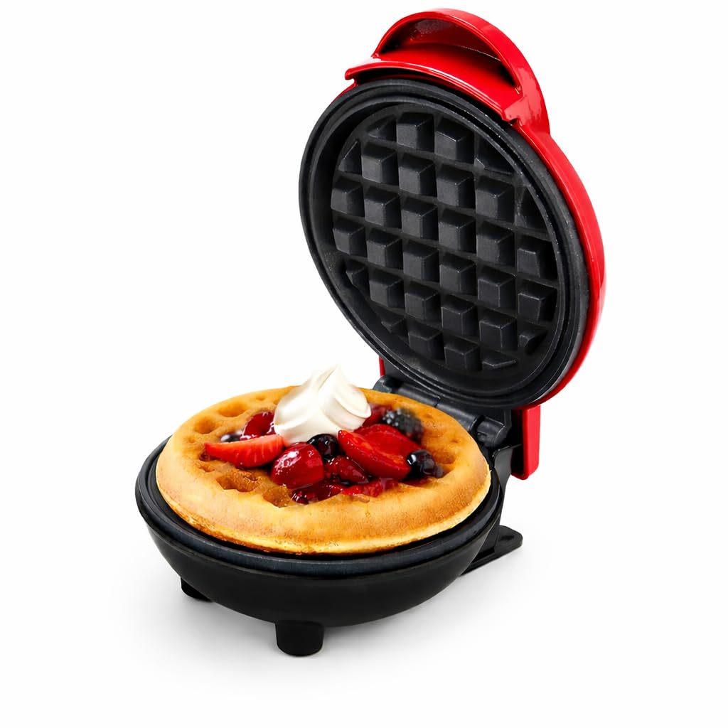 Mini Waffle Maker Machine 3 In 1 Waffle Iron Home Appliances Kitchen Easy To Clean, 4 Inch, Perfect For Breakfast, Dessert, Sandwich, Pan Cakes, Other Snacks|Assorted - 350 Watts