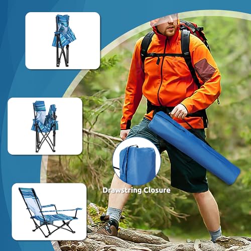 Image of HaSteeL Folding Beach Chair Set of 2, Foldable Striped Camping Chairs for Outside, Low Beach Chair Portable for Adults Fishing, Picnic, Outdoor BBQ, Travel, Sports, Cup Holder & Storage Bag