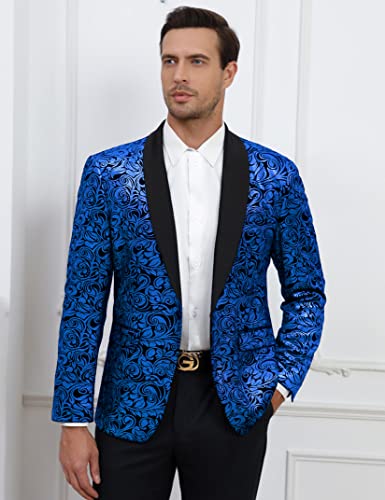 TURETRENDY Mens Floral Tuxedo Suit Jacket Stylish Dinner Blazer Jackets for Wedding Party Prom2