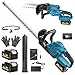 Akku-Heckenschere mit 2 x 4000 mAh Akku & digitaler Akkuanzeige, 90° drehbarer Handgriff, hochwertige Messer, leistungsstarker Reinkupfer-Motor, für Sträucher & Bäume