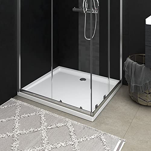 Snsowed Plato de Ducha, Cabina De Ducha, Borde Plato Ducha, Mampara Plato De Ducha, Antideslizante Ducha, Rectangular Blanco ABS 80x90 cm