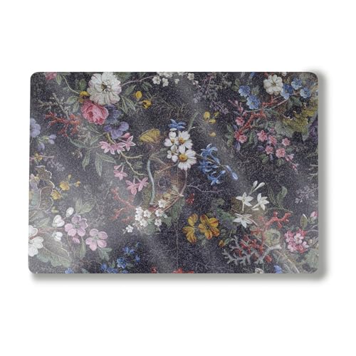 Glossy Glitter Laptop Skin Compatible with Surface Laptop 7 15" (2024) - Midnight Blossom - Premium 3M Vinyl Protective Wrap Decal Cover - Easy to Apply | Crafted in The USA by MightySkins