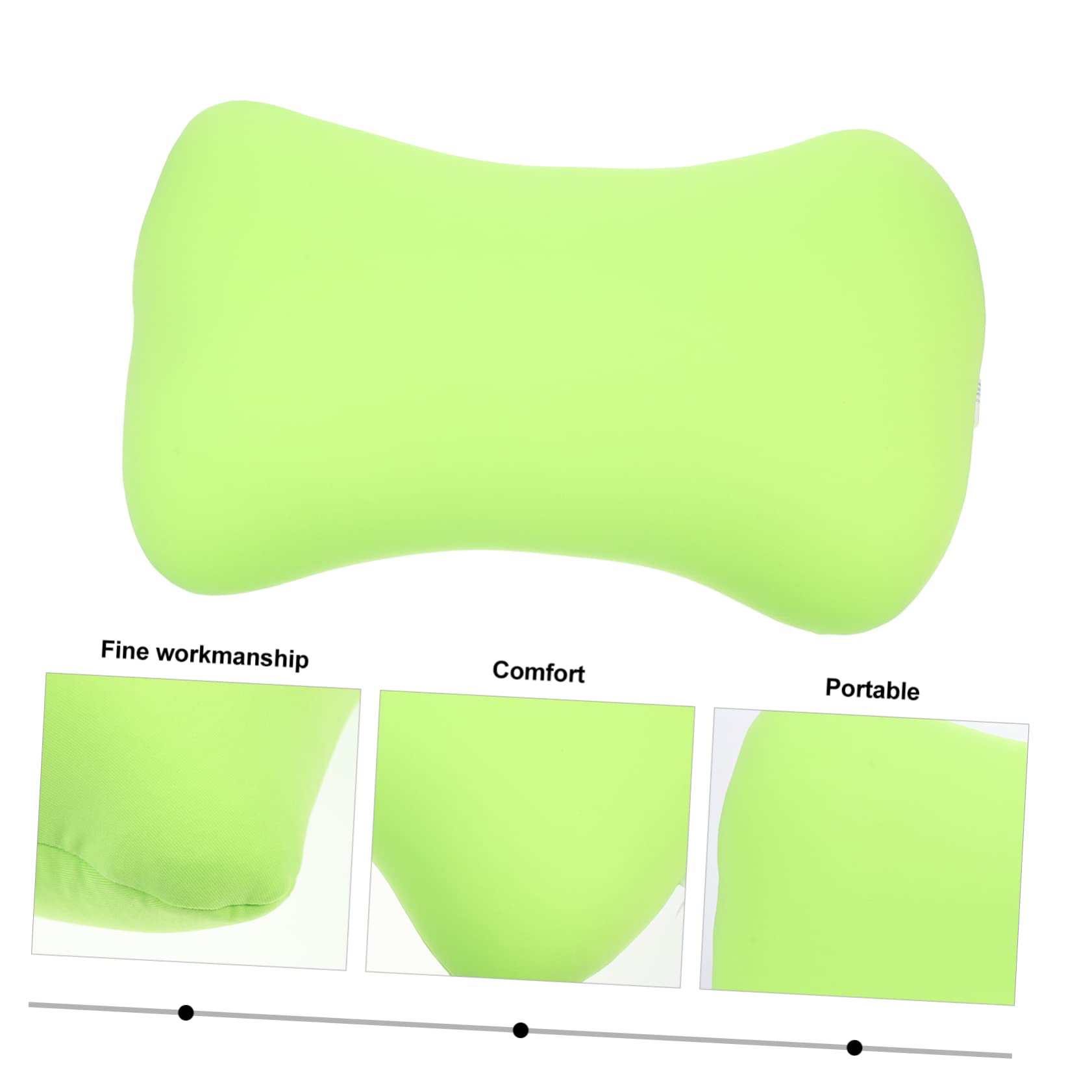 ULTECHNOVO Almohada Cuello Portátil Forma de Hueso, Espuma de Partículas, Tamaño Mini, Color Verde, Ligera y Resistente al Desgaste, Accesorio de Camping y Oficina para Descanso y Siesta