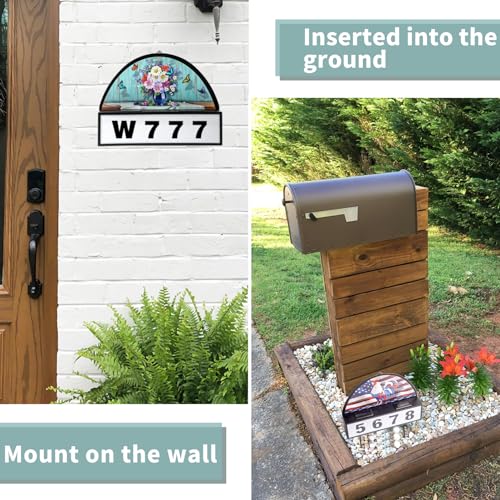 Mxwcy CY-029 Solar Address Sign, House Numbers For Outside Waterproof, Led Illuminated Address Numbers With Stake, Wall Mounted/In Ground Address Plaque thumb #4