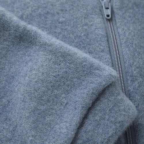 Chaqueta de lana unisex Celavi con cremallera ropa de abrigo suave azul 2