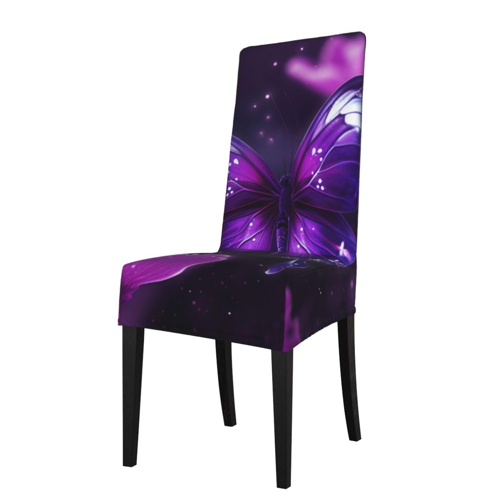 WPKJU Butterfly Print Dining Chair Covers Removable Chair Seat Covers Decorative for Kitchen & Bar Stools