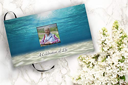 Image of Ocean Celebration of Life Funeral Guest Book for Memorial Service