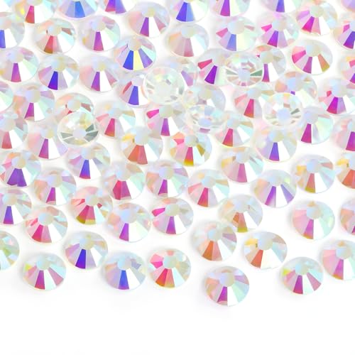 Image of Jollin Crystal Flatback Rhinestones for Crafts 2.4mm SS8, Transparent AB | Glue Fix, 2880pcs Glass Rhinestones for Bedazzling, Clothes, Tumblers, Nail Art, Shoes, Bags, Caps & Accessories Decoration