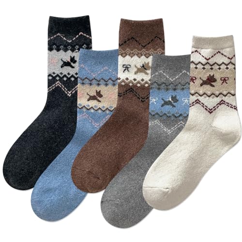 Image of IIG Winter Warm Wool Socks for Women Original Design Trendy Boot Socks Ideal Gift