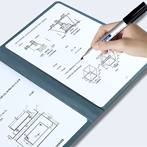 Mini Lavagna Bianca, Lavabile Taccuino, Piccola Lavagna Bianca con 3 Penna, per Ufficio Desktop, Appunti Riunioni, Promemoria, Disegni Studenti