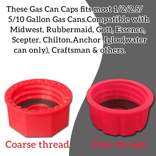Thickened Gas Can Caps (4 Pack) For 5 gallon Replacement for Midwest Gas Can Lids,Coarse Thread Cap - Thumbnail 5