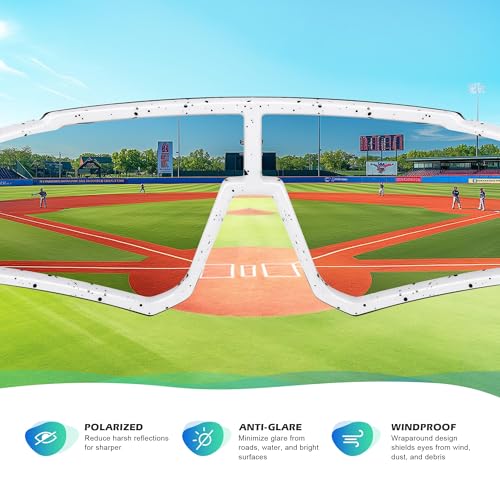 Image of Fanshen Kids Baseball Sunglasses for Boys Girls Ages 3-12, Sports Polarized Youth Baseball Softball Sunglasses UV Protection
