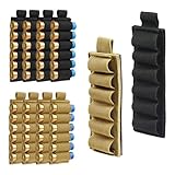 10 Packs 6 Rounds Shotgun Shell Holder for 12 Gauge with Hook & Loop Backing, Shotgun Card with Adhesive Back Sticker, Molle Saddle Shot Shell Carrier, Buttstock Ammo Pouch,Tactical Cartridge Organize