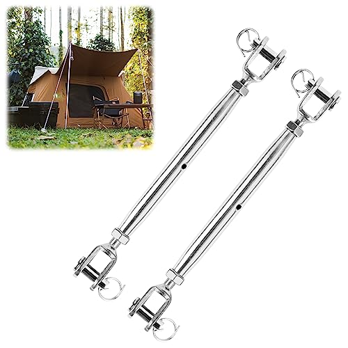 Jognee 2 tenditori M6 in acciaio inox 304, tenditore per tende da sole in acciaio inox, 160 mm - 230 mm, tenditore per corda color argento, tenditore in acciaio inox, per barche a vela, tende da sole