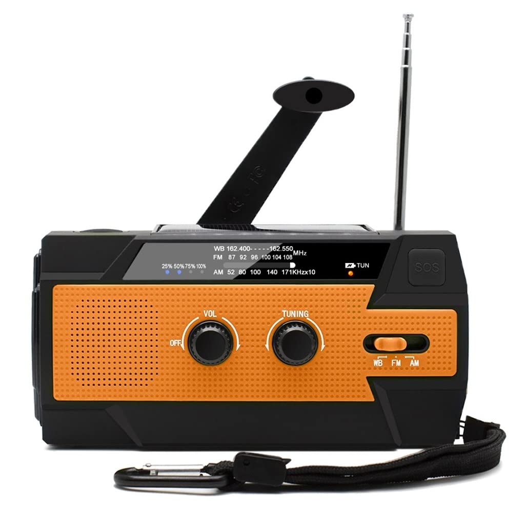 Wind Up Solar Radio SOS Alarma AM/FM Radio Solar De Emergencia TFixol Radio De Manivela