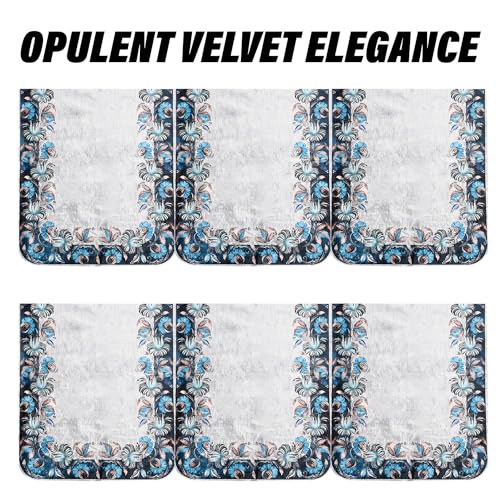 Image of Kuber Industries Sofa Cover | Velvet 3 Seater Sofa Slip Cover Set | Blue Digital Flower Sofa Cover | Sofa Slipcover Set | Sofa Cover for Living Room | Gray