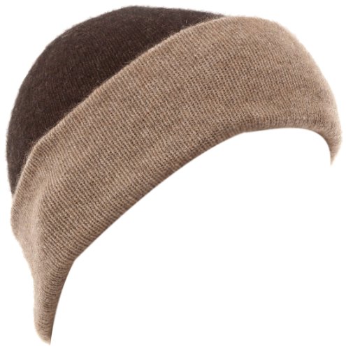 McDonald Textiles New Zealand Wool/Brushtail Possum Blend Two Toned Reversible Beanie Unisex Mocha/Ebony