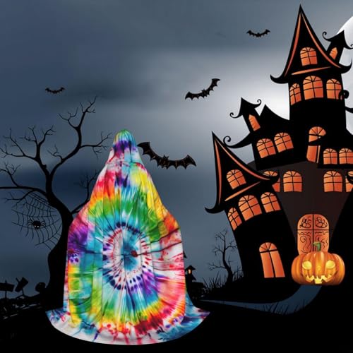 Cape médiéval tie and dye à capuche : la solution pour un costume rapide - 6