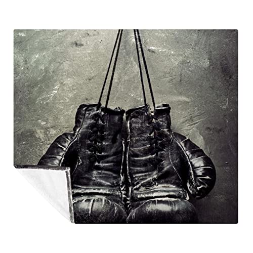 Couverture douce pour voyage et soirées cinéma imprimé boxe