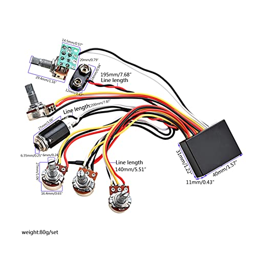 Micro basse avec préampli circuit égaliseur actif passif 3 bandes pour guitare électrique