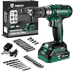 Power Drill Cordless DEKOPRO Cordless Drill 20V Electric Power Drill Set Tool for Women Drills Cordless with Battery and Charger Drill Driver 20 Volt Drill Driver Kit (Green)