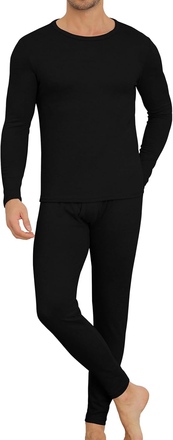 KUYIGO Mens Thermal Underwear Set Winter Warm Base Layer Top Bottom Fleece Lined Long Sleeve Shirt Pants for Cold Weather - Image 2