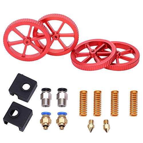 3D Printer Extruder Upgrade Kit with Hand Twist Leveling Nut, Hot Bed Springs and Dampers Set, 3D Printer Accessories for Better Leveling