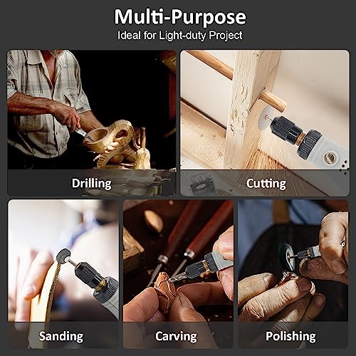 CHOKMAX Mini Multifunktionswerkzeug, 3.7V Li-ion Mini Rotary Multi-Tool Kit mit variabler Geschwindigkeit, 42pcs Zubehör Kit elektrische Tool DIY Schleifer zum Polieren, Reinigen und Gravieren