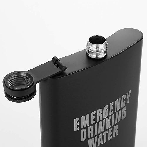 Miniatura 5 de Agua potable de emergencia, JXS - Frasco de cadera de acero inoxidable 188#304 de 8 onzas para licor, a prueba de fugas, con embudo de regalo