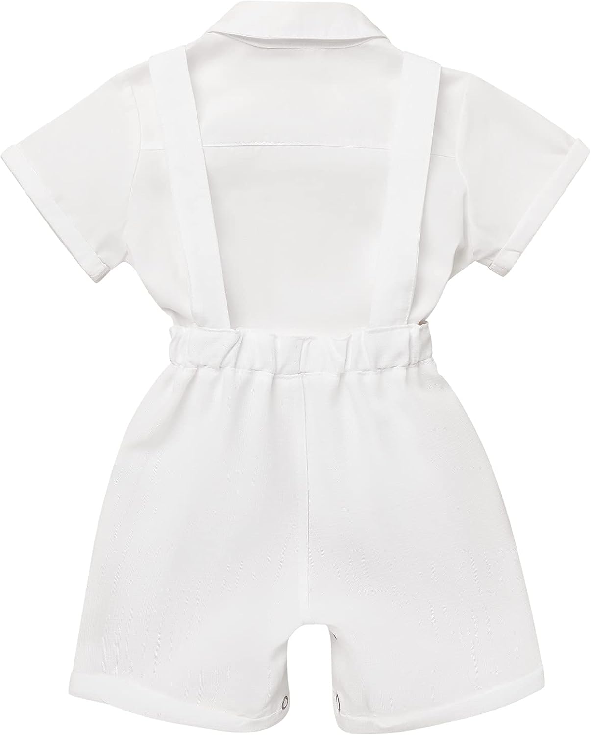 Miniatura 3 de Baby Boy Baptism Christening Outfit Bowtie Dress Shirt Suspenders Shorts Summer Wedding Party Formal Ring Bearer Suits