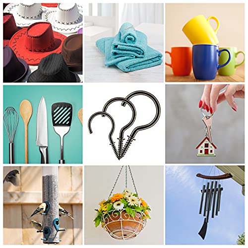 Mtjswxsy Cup Hooks Kit,Screw-In Cup Hooks Kit,6 Sizes Ceiling Hooks For Hanging, 110Pcs Bronze Hanging Hooks (1-1/4", 1", 7/8", 5/8", 3/4", 1/2") (Bronze) #TOP1