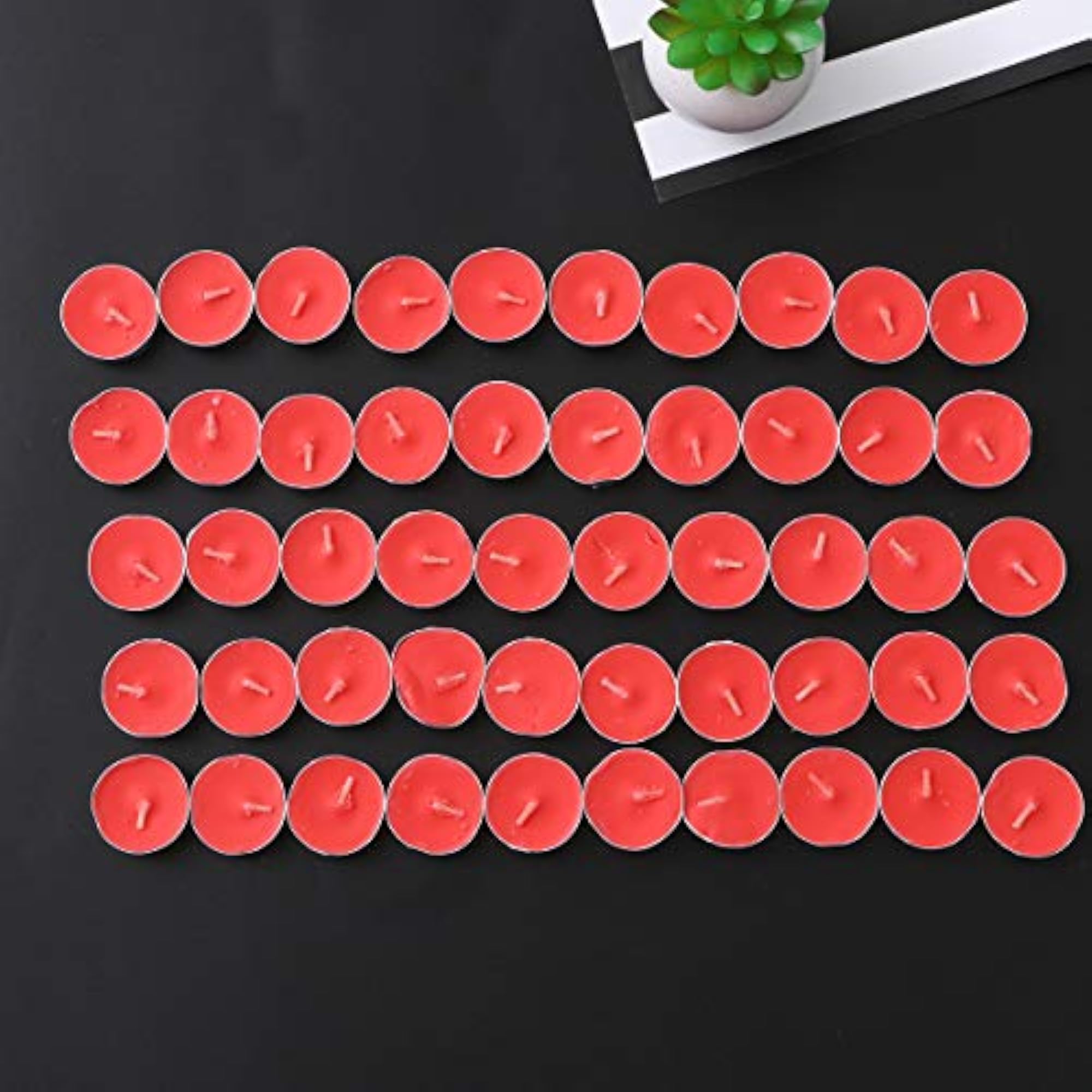 50pcs Small Flickering Decorative Candles (Red)