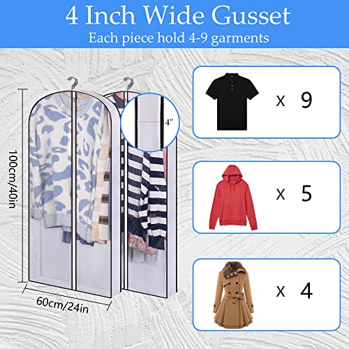Garment bags Suit cover bags for hanging clothes 100cm, Moth Proof Dress Bag Covers Damp-proof Suit Storage Bag Clothes - Image 2