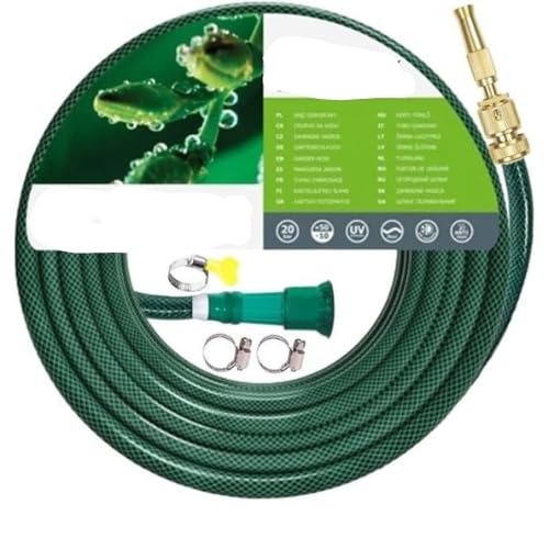 AHYRA 30 Meter Heavy Duty Expandable Garden Hose Flexible Water Pipe With 2 Pcs Clamps Double Latex Core Brass Nozzle Water Spray Gun Braided Outer Layer Small No Kink Hose (Green) (B0CXM8H1DH) Amazon Price History, Amazon Price Tracker