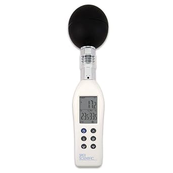 Sper Scientific 801038 WBGT Meter with Color-Coded LCD, Ambient Air Temperature 0 to 50oC 32 to 122oF, WBGT 1oC @15 to 40oC 2oC Outside This Range