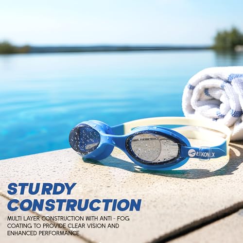 Image of KONEX Eco Swimming Goggles | Kids | Polarised UV Lens | Blue