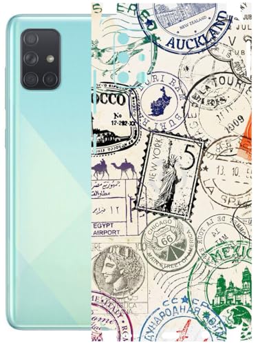 Image of AtOdds - Full Body Back Screen Guard Protector Film - Lamination Wrap Skin Sticker Compatible with Samsung Galaxy A51 | Scratchproof Matte Finish (Stamps)