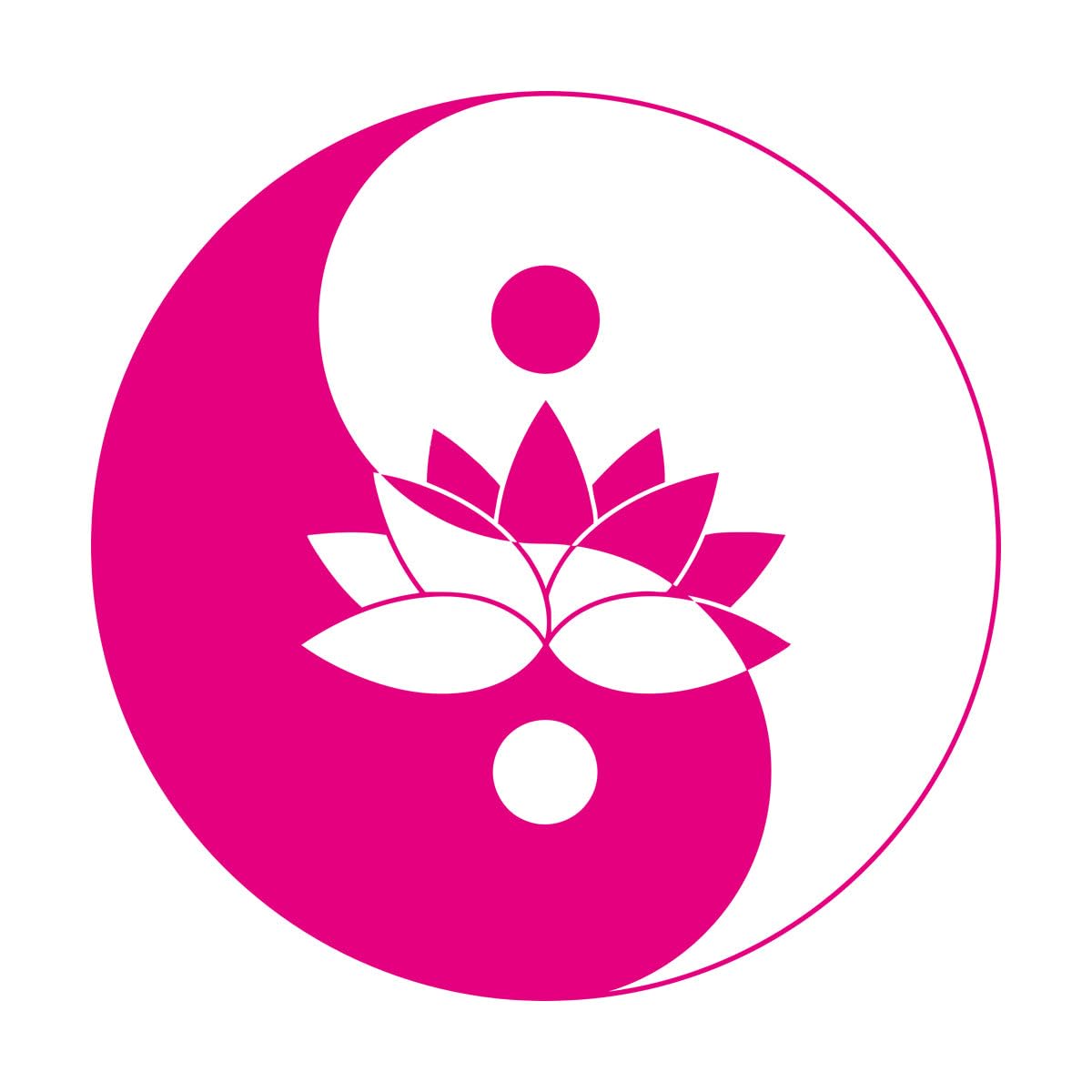 Lotus Flower Yin Yang Symbol Zen Meditation Wall Decals PVC 36x36.8cm Self Adhesive Small Rosered