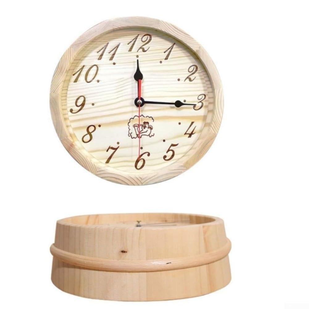 Horloge de sauna en bois de pruche à montage mural facile