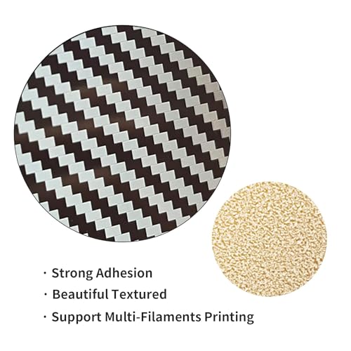Image of IdeaFormer-3D Smooth Carbon Fiber PET + Textured PEI Build Plate 257x257mm, Double Sided Flexible Print Bed 3D Printer PET+PEI Bed Plate for Bambu Lab X1 /X1C /P1P /P1S /P2S