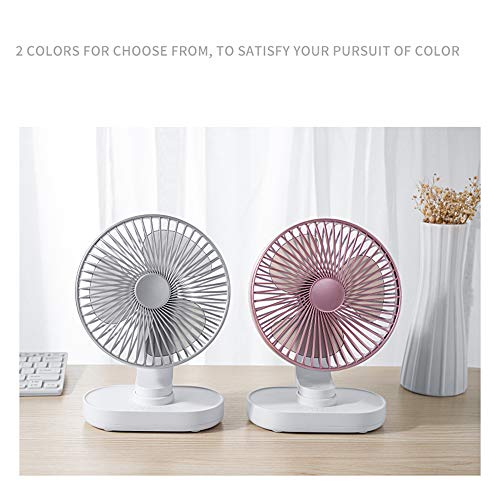 Ajcoflt Ventilador de mesa sem fio USB Ventilador de mesa Rotação de 90 graus Ventilador de escritór
