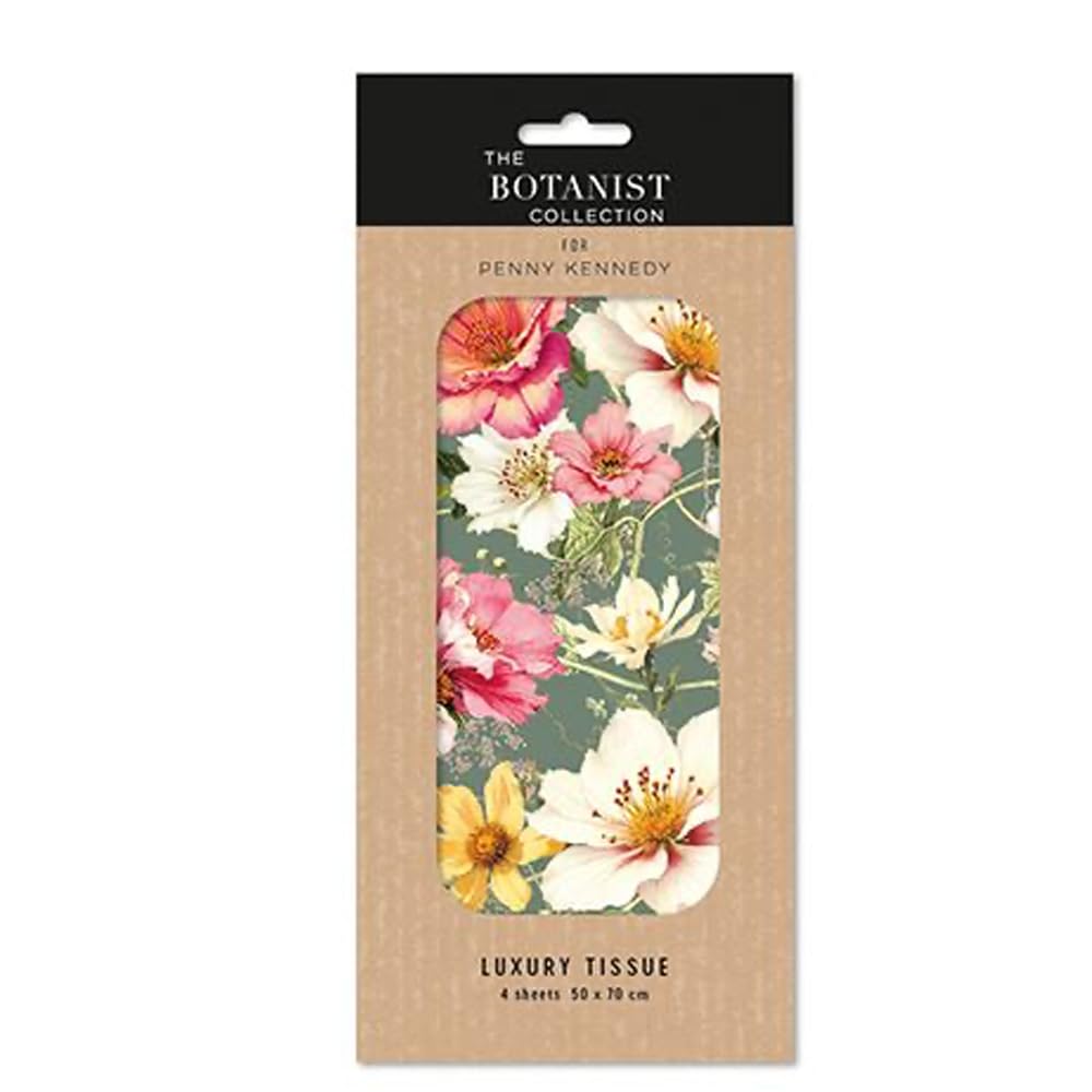 Penny Kennedy Floral Botanist Collective Verdant Verse Spring Luxury Tissue Wrapping Paper, 50 X 70 Cm, 4 Sheets