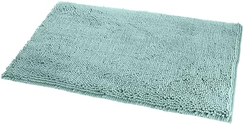 Image of Amazon Basics Bathroom Rugs, Extra Soft Absorbent Shag Bath Rugs, Non-Slip Backing, Quick Drying, Machine Washable, Plush Comfort for Bathroom Floor, Tub and Shower, 21 inch x 34 inch, Seafoam Green