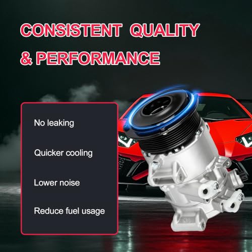 Image of 6SEU16 AC Compressor with Clutch Replacement for Toyota RAV4 2.4L L4 2006-2008,Camry 2.4L L4 2007-2009, Hiace 2.7L L4 2006-2018,Air Conditioner with 7-Groove Pulley
