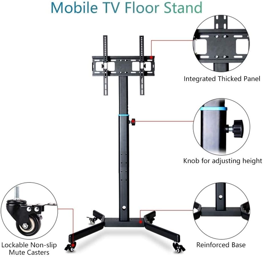 Soporte móvil para TV ajustable con ruedas carga 35 kg miniatura 4