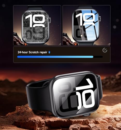 Image of MAGIC JOHN 2 Pack for Apple Watch Screen Protector 42mm Series 11（2025） Series 10 (2024) [Automatic Align Tech] Anti-Scratch, Self-Healing Soft TPU, Bubble Free, HD Transparent, Touch Sensitive