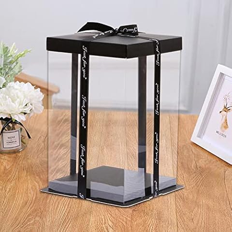 ARIATI Transparent Gift Box with Black Base Cover