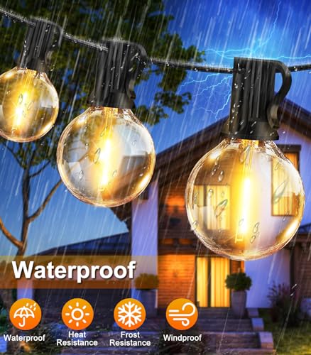 Outdoor String Lights 65.5ft Garden Festoon Light Mains Powered with 30+2 Shatterproof G40 LED Bulbs, Waterproof Hanging Patio Lighting for Indoor Outside Gazebo Pergola Backyard Balcony Cafe Party - Image 3