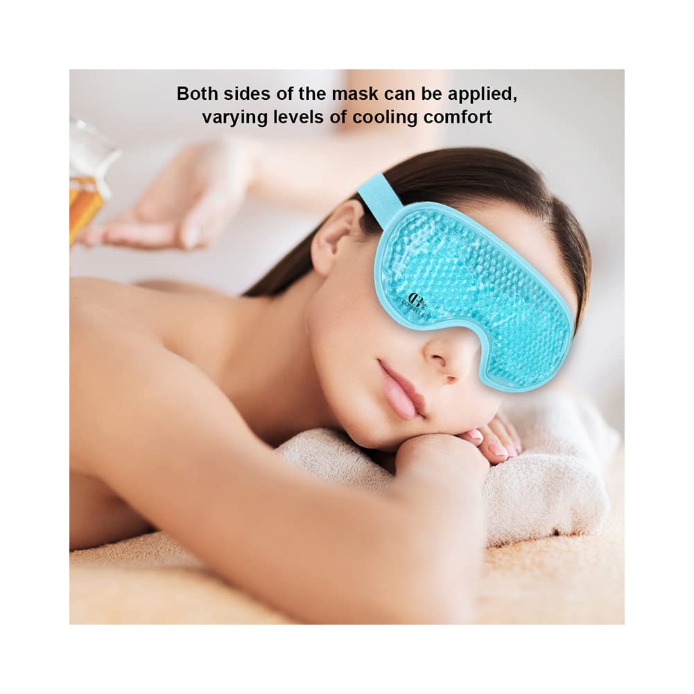 CONBELLACooling Eye Mask Gel Eye Mask Reusable Cold Eye Mask for Puffy Eyes, Eye Ice Pack Eye Mask with Soft Plush Backing for Dark Circles, Migraine, Stress Relief